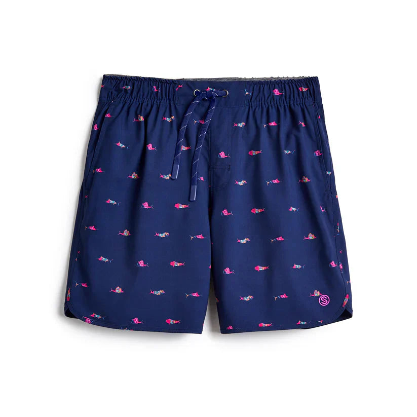 Trippy Fish Captain Snacks Volleys - Navy - XXL