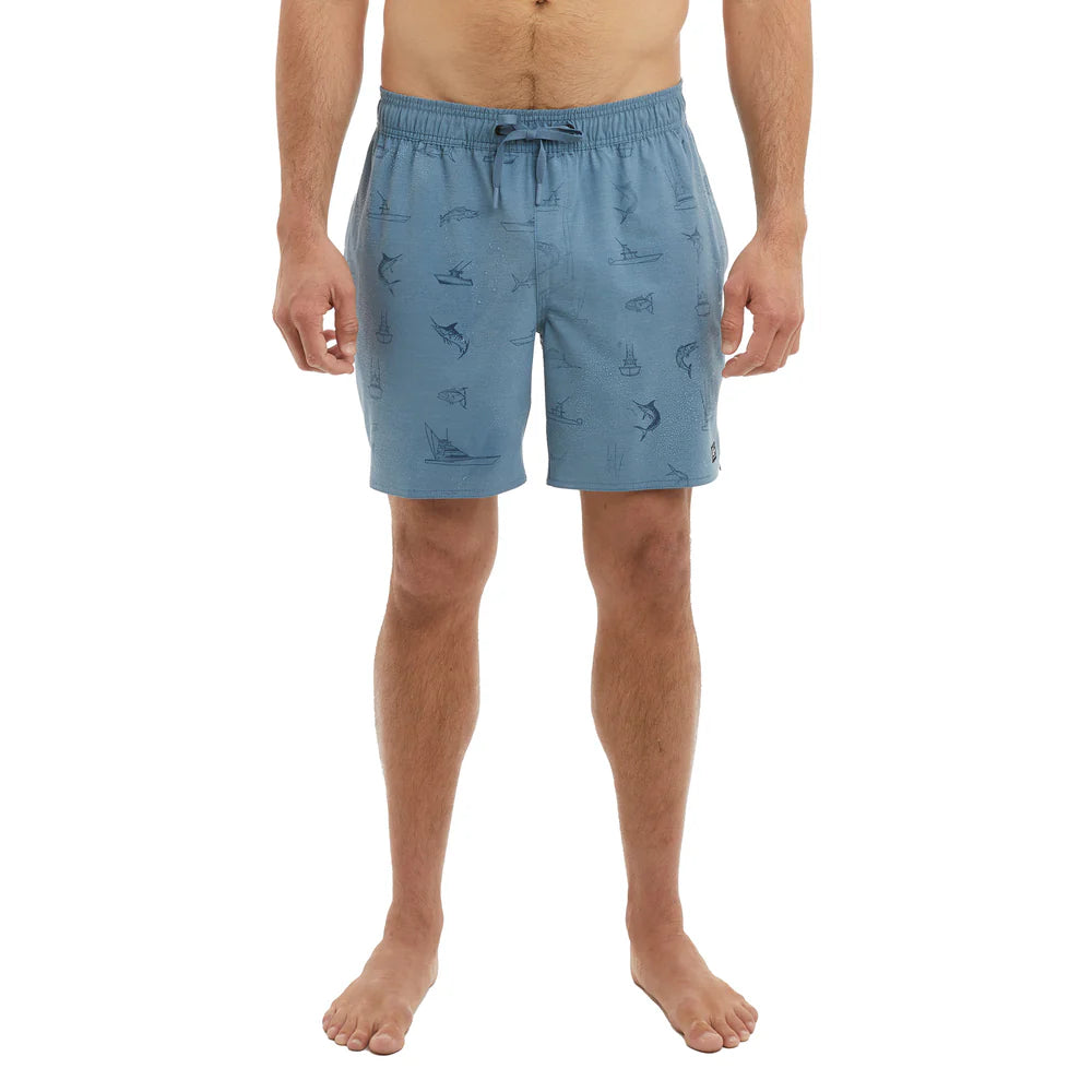 The Dockside Trollin Elastic Waist Shorts 18"