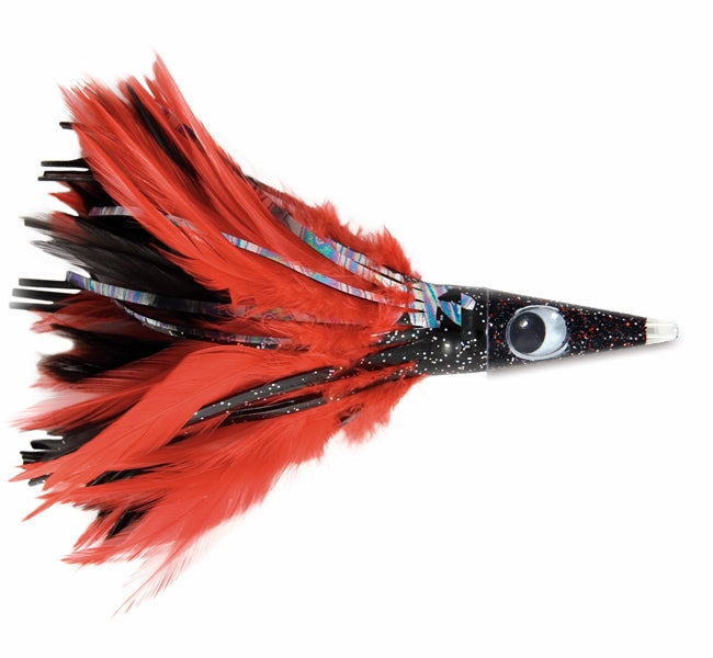 C&H, Tuna Tango XL Feather Lure, Pink/White Feather Skirt, 6.5 in / 16.5 cm