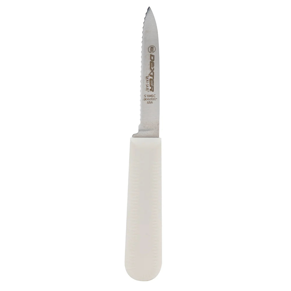 Dexter Russell NTL24 SANI-SAFE® 3 1/4" Net Twine Line Knife w/ Polypropylene White Handle, Carbon Steel