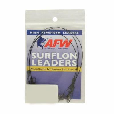 Surflon Leaders, Nylon Coated 1x7 Stainless Steel Wire Black 3 pc
