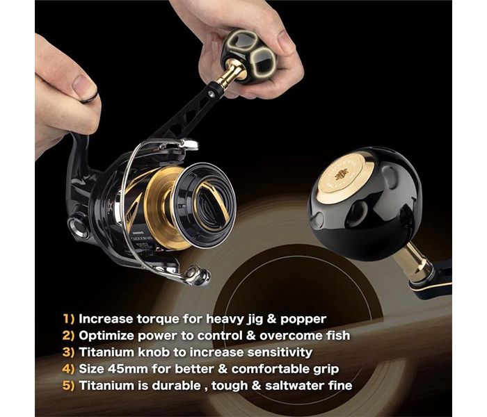 Gomexus Titanium Reel Power Knob 41mm BLACK GOLD
