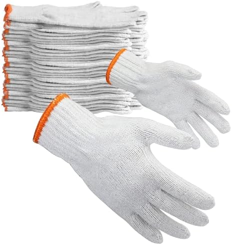 Cotton Gloves White/orange(10ps pack)