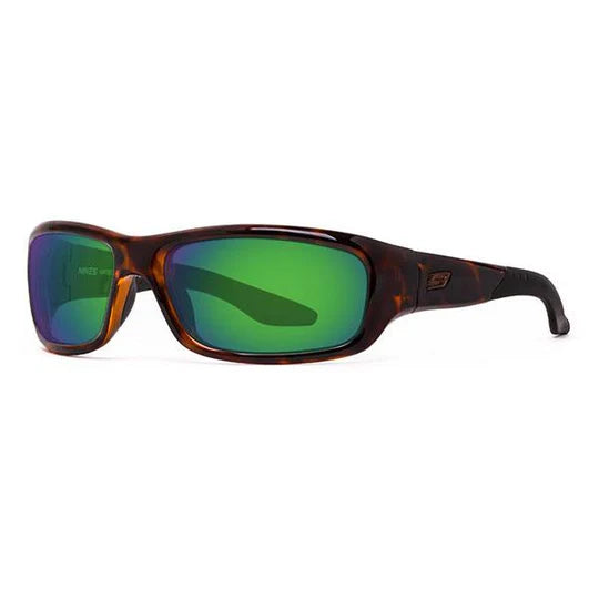 SHASTA -NIRTECH® Polarized Poly-Carbonate Tortoise Lens Color: Light Green Mirror/Brown