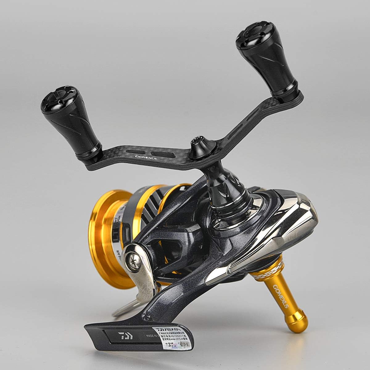 GOMEXUS Lock Type Spinning Reel Handle For Daiwa Ninja LT, Revros LT,16 Emeraldas 2508 and Shimano Nasci Sedona Sahara Sienna FE 1000-4000 Double Handle Carbon 98mm