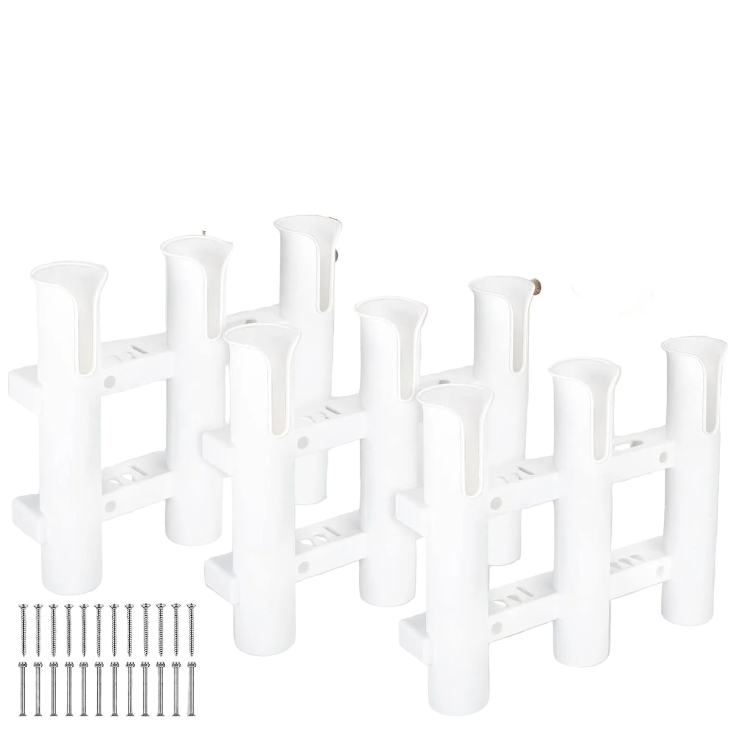 3 Pcs Fishing Rod Holder - white