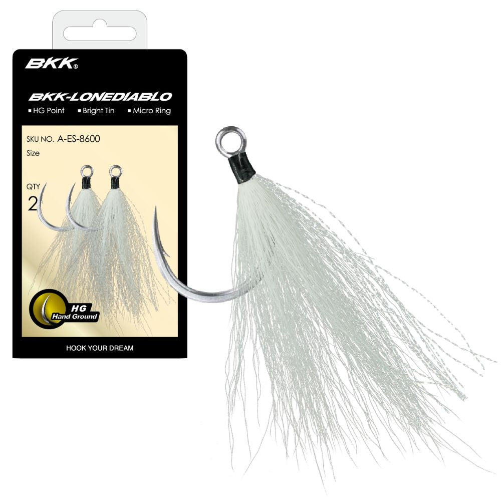 BKK Lone Diablo Bucktail Inline Single Hooks