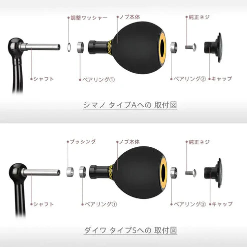 Gomexus EVA Reel Power Knob - EA38 38mm - Black & Silver