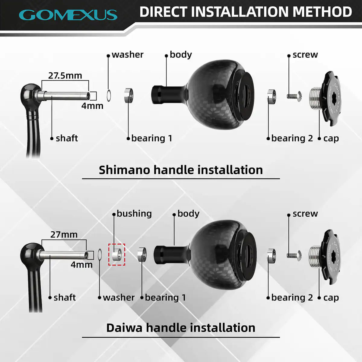 Gomexus Carbon Reel Power Knob 38mm FA38