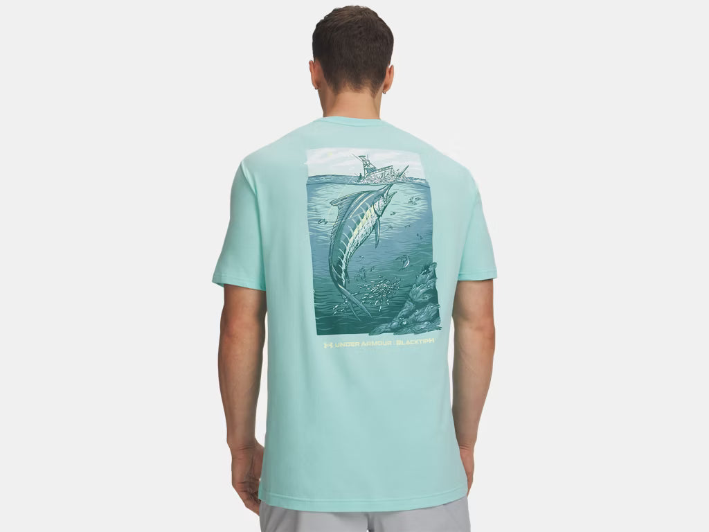 Under Armour x BlacktipH Men's Fish Species Marlin Graphic Shirt - Neo Turquoise