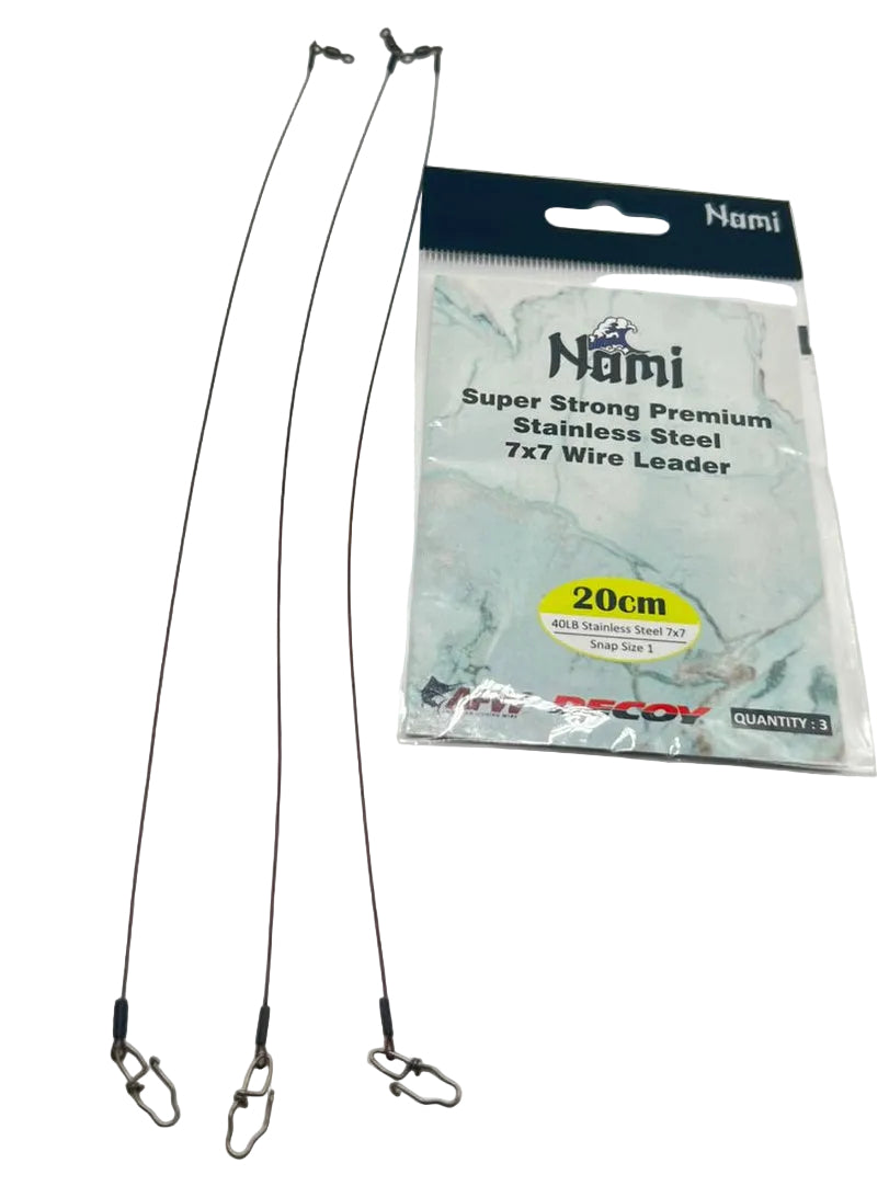 SS 7X7 BARE WIRE LEADER 40LB - 3PCS
