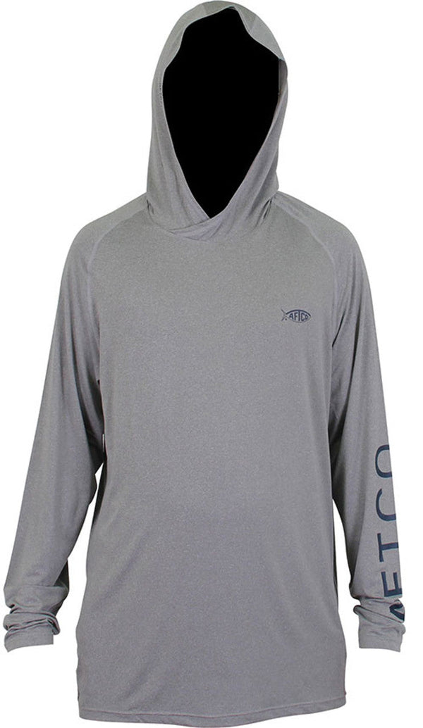 Aftco Samurai 2 Heathered Long Sleeve Hooded Shirt - Steel Heather
