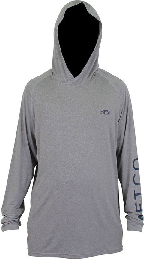 Aftco Samurai 2 Heathered Long Sleeve Hooded Shirt - Steel Heather