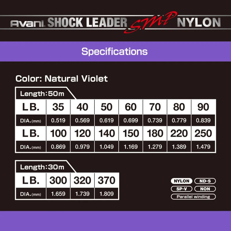 Varivas Nylon Avani SMP Shock Leader Line