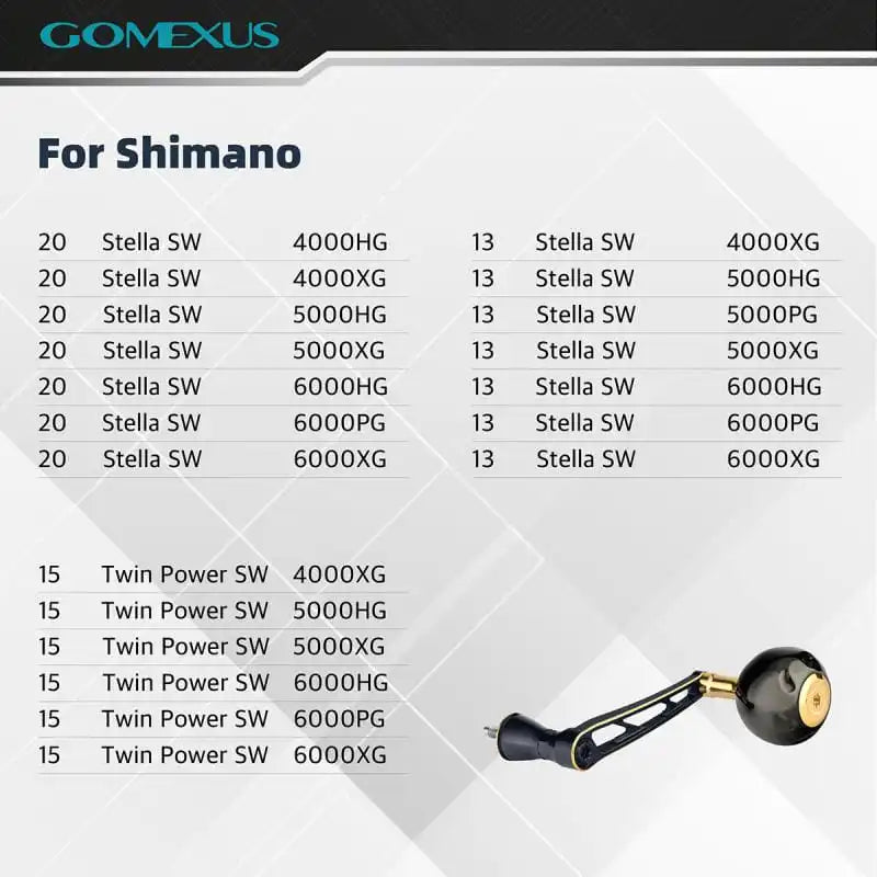 Gomexus Aluminum Handle with Titanium Knob Stella SW 4000-6000 Twinpower SW 4000-6000 - CJ70