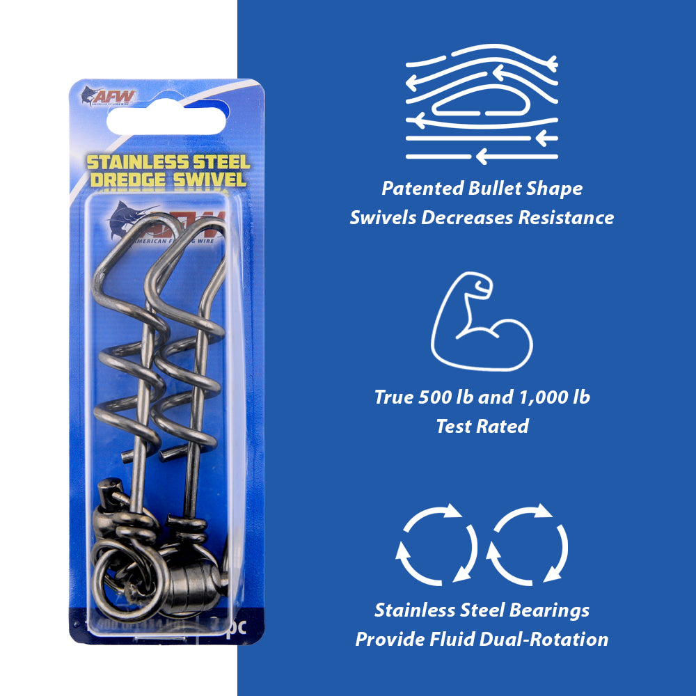 Stainless Steel Ball Bearing Dredge Swivel with Stainless Steel Corkscrew Snap, Gunmetal Black, 10 pc