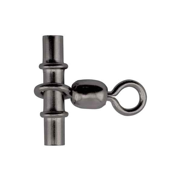 Brass Sleeve Swivels, 1.6 mm ID, Size #3, 100 lb / 45 kg test, Gunmetal Black