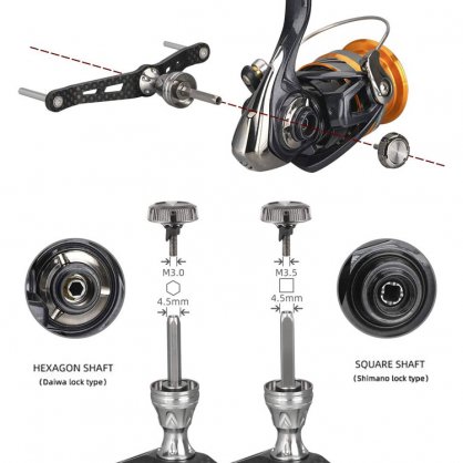 Gomexus Carbon Double Spinning Reel Handle Red