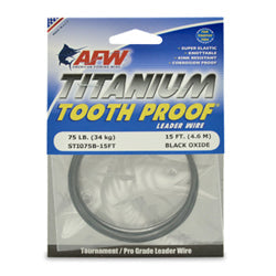 Titanium Tooth Proof, Single Strand Leader Wire,  Black Oxide
