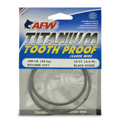 Titanium Tooth Proof, Single Strand Leader Wire,  Black Oxide