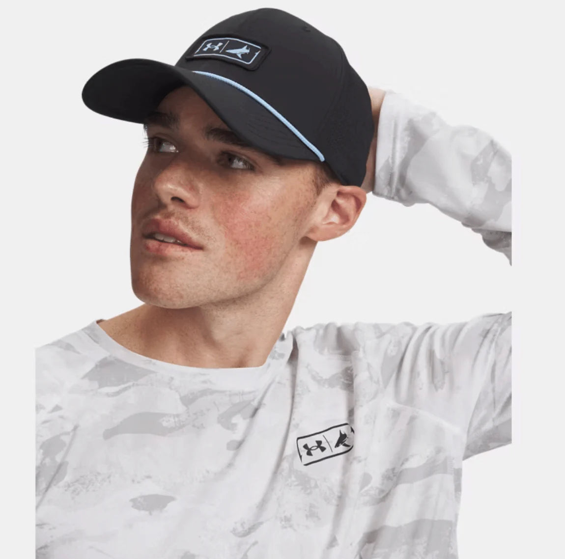 UA x BlacktipH Men’s Fishing Hat - Performance Adjustable Snapback Black