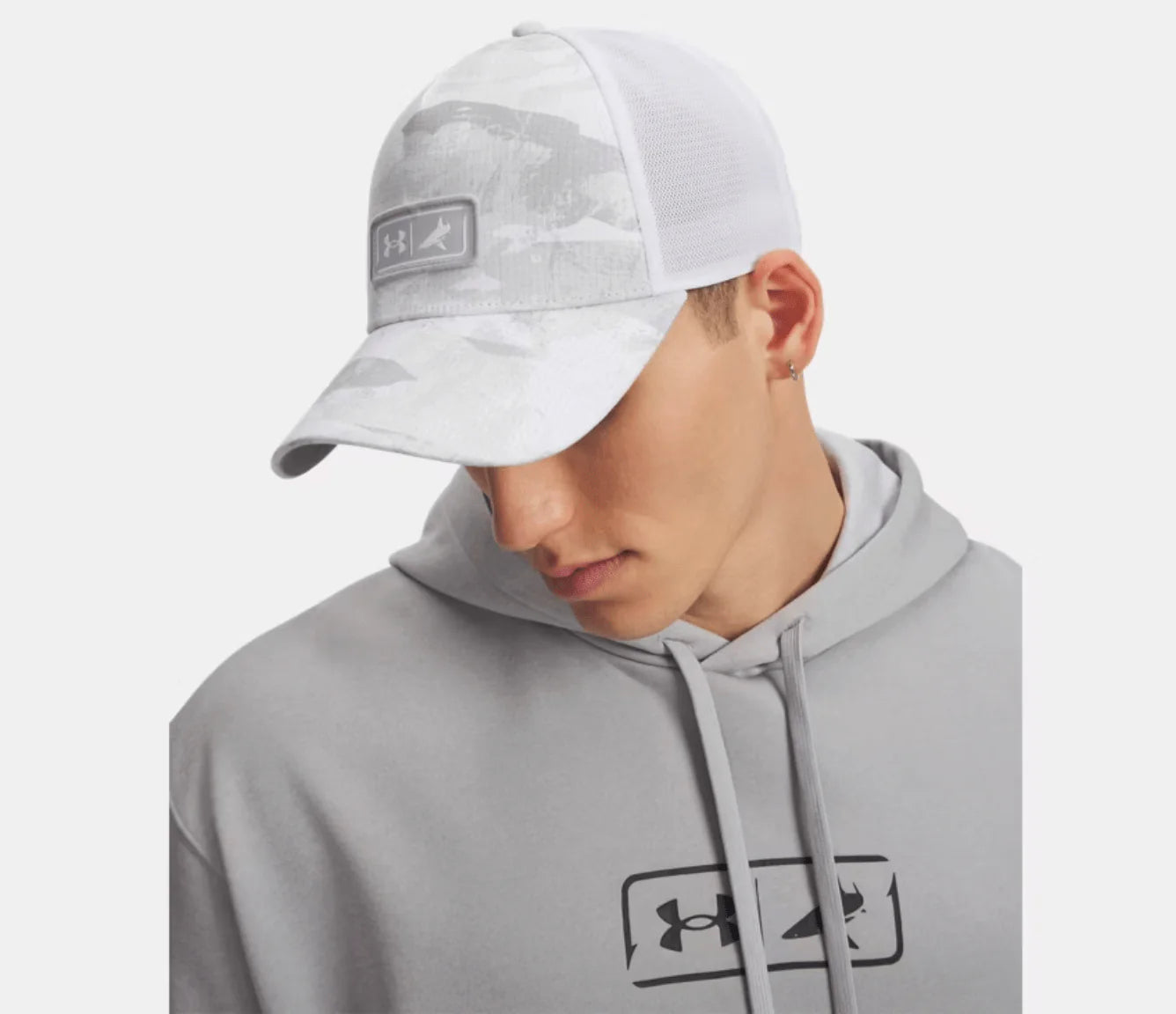 Under Armour x BlacktipH Camo Snapback Hat - White/Mod Gray