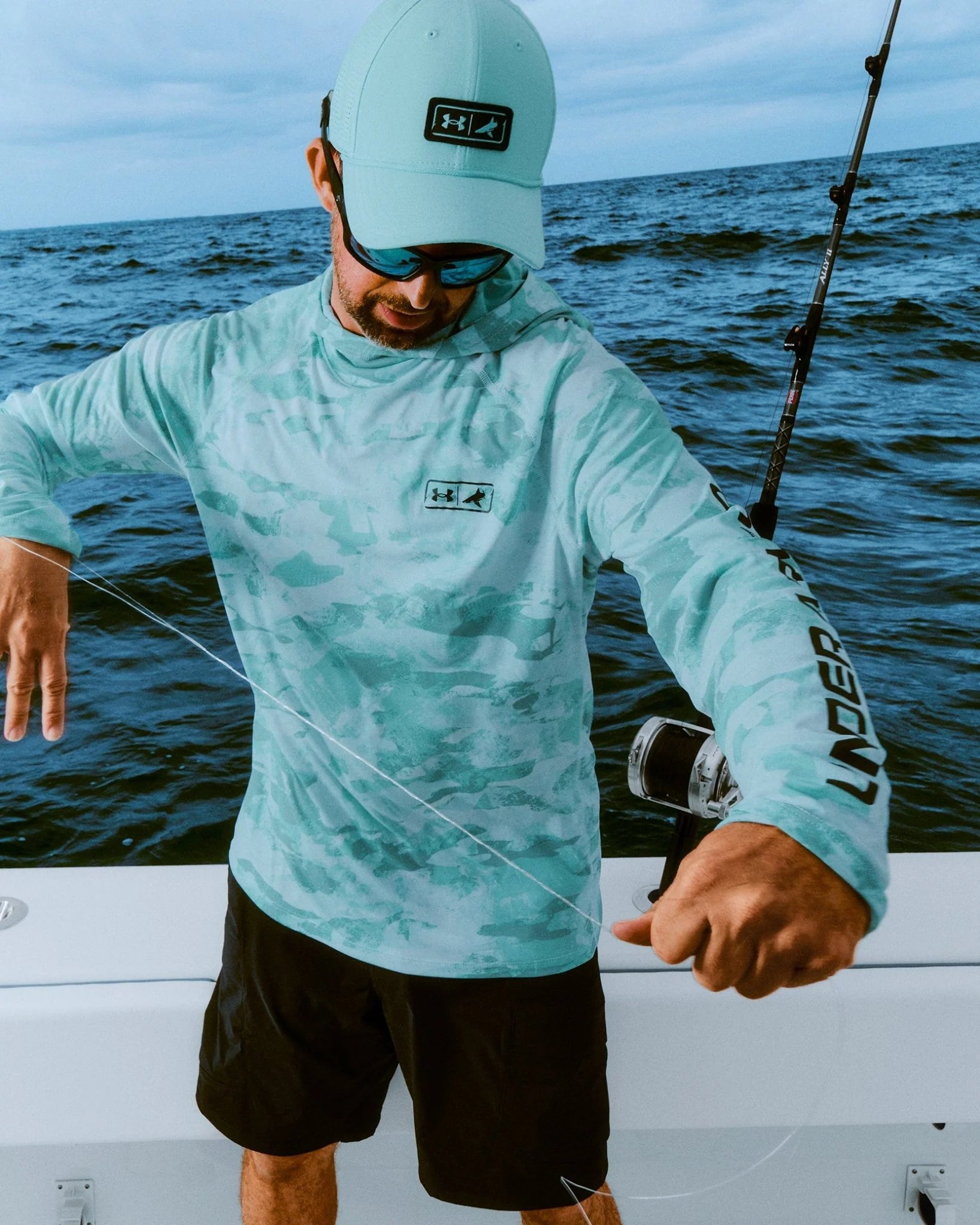 Under Armour x BlacktipH Men's Fishing Hat - Turquoise | BlacktipH